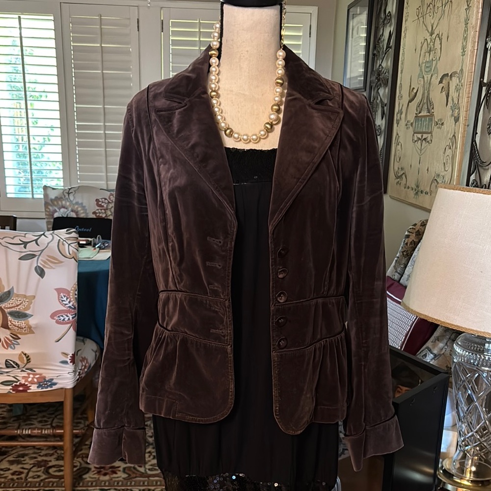 Elegant Raisin Velvet Women's Jacket